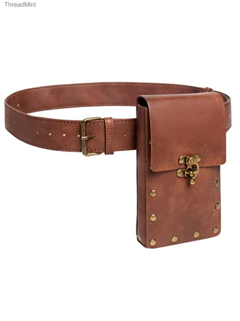Faux Leather Belt Pouch Waist Bag Steampunk Renaissance Fanny Pack Cellphone